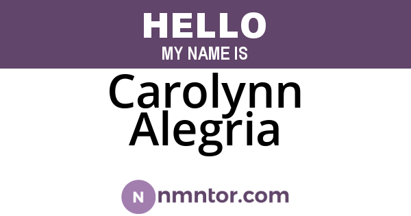 Carolynn Alegria