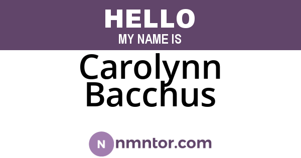 Carolynn Bacchus