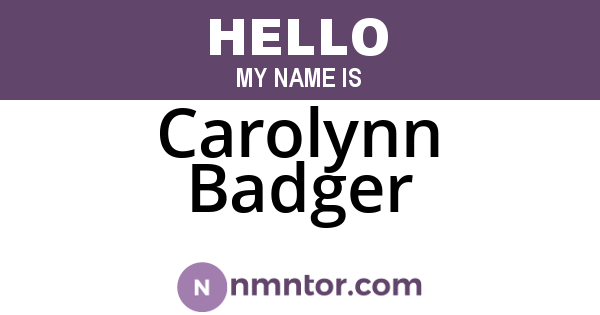 Carolynn Badger