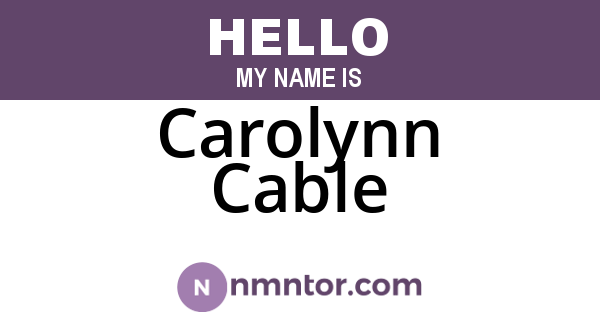 Carolynn Cable