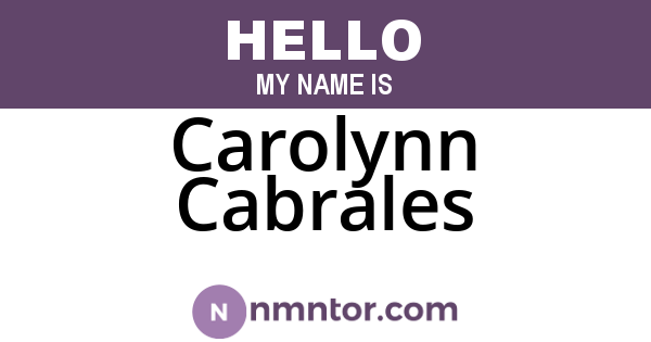 Carolynn Cabrales