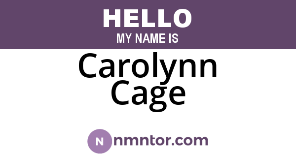 Carolynn Cage