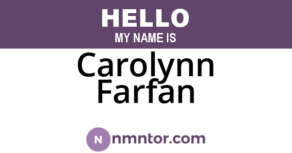 Carolynn Farfan
