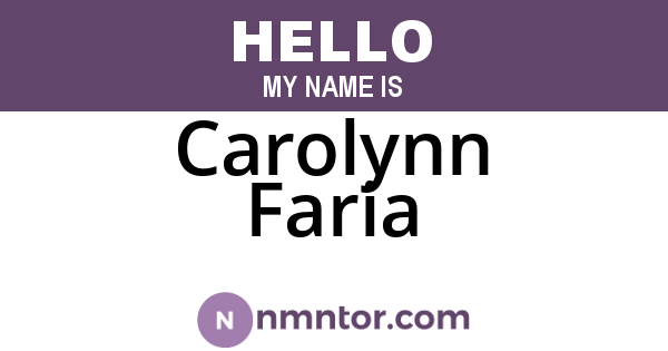 Carolynn Faria