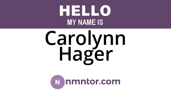 Carolynn Hager