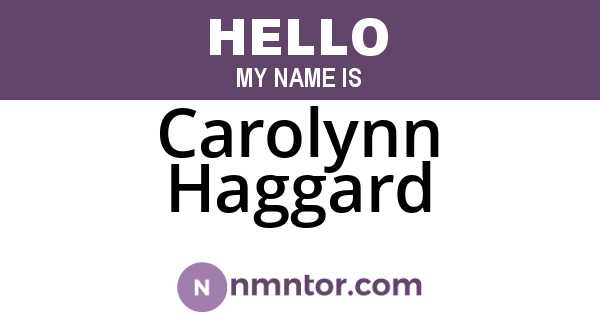Carolynn Haggard