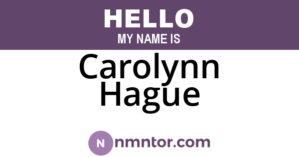 Carolynn Hague