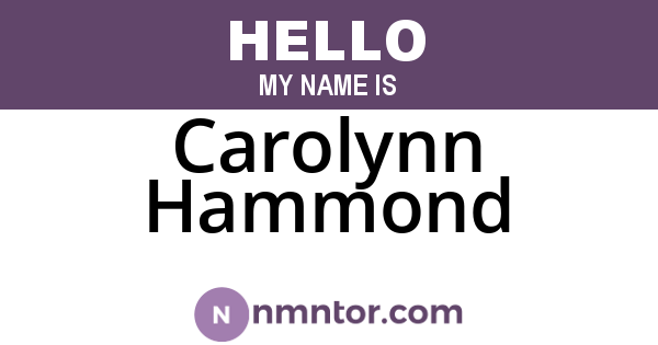 Carolynn Hammond