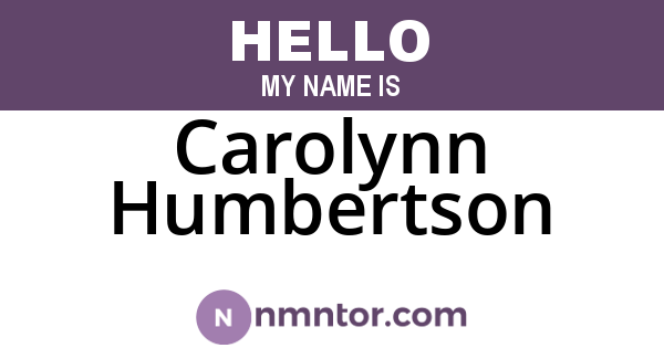 Carolynn Humbertson