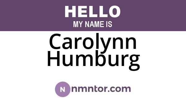 Carolynn Humburg