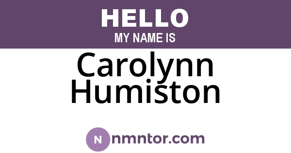 Carolynn Humiston