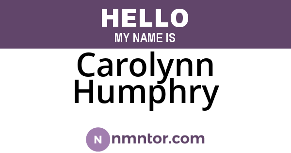 Carolynn Humphry