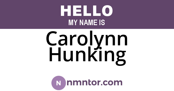 Carolynn Hunking