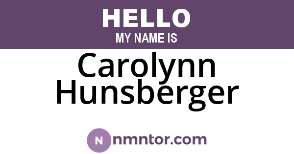 Carolynn Hunsberger