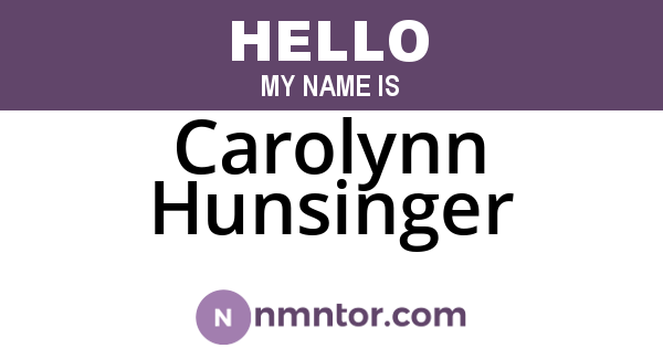 Carolynn Hunsinger