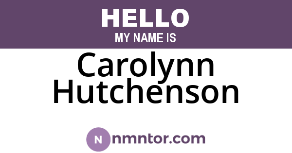 Carolynn Hutchenson