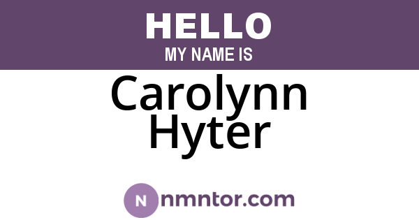 Carolynn Hyter
