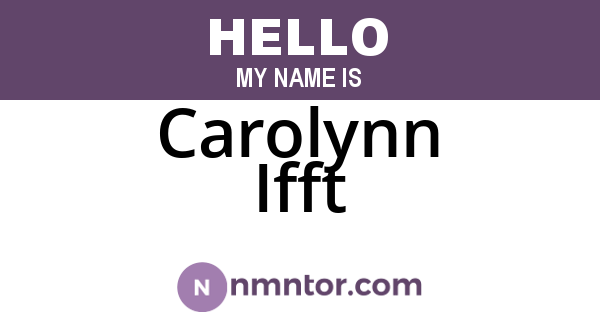 Carolynn Ifft