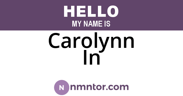 Carolynn In
