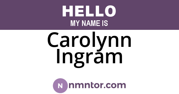 Carolynn Ingram