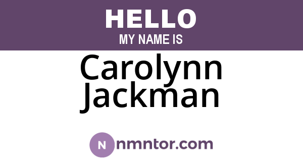 Carolynn Jackman