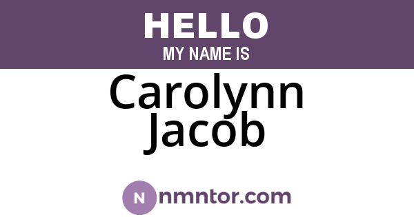 Carolynn Jacob