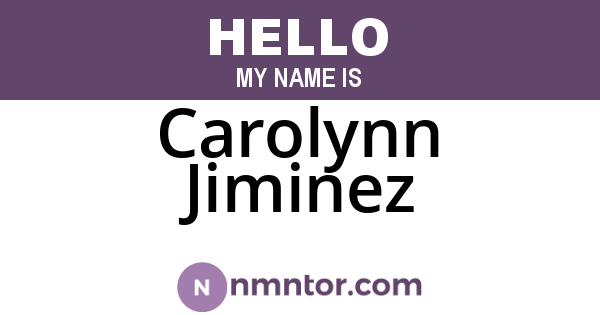 Carolynn Jiminez