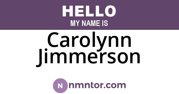 Carolynn Jimmerson