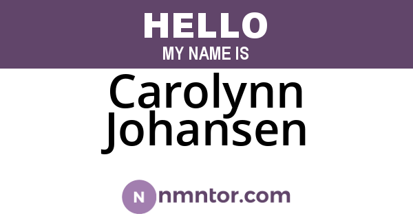 Carolynn Johansen