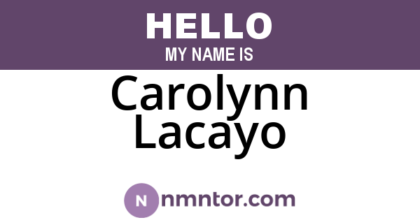 Carolynn Lacayo