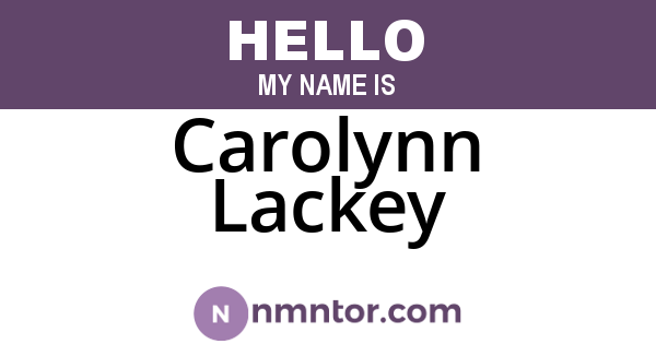 Carolynn Lackey