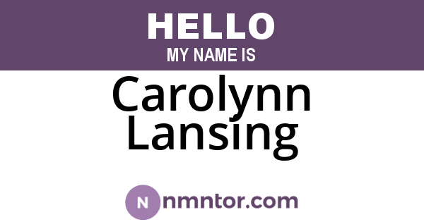 Carolynn Lansing