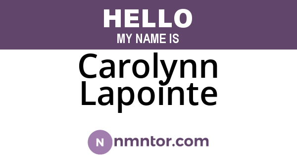 Carolynn Lapointe