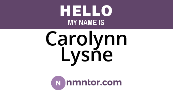 Carolynn Lysne