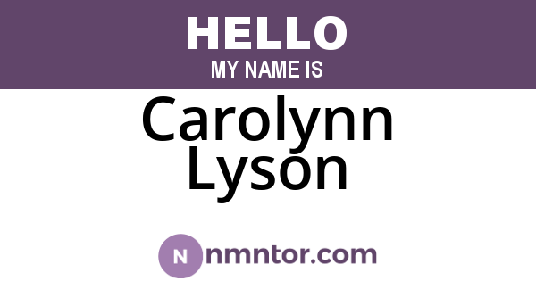 Carolynn Lyson