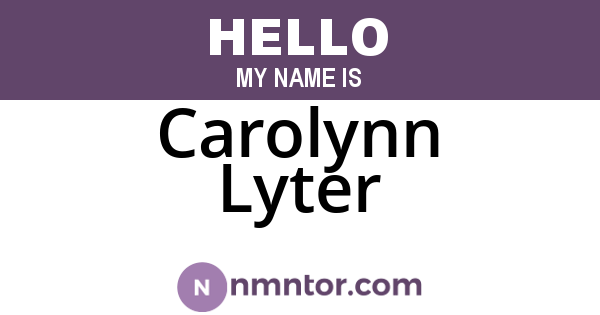 Carolynn Lyter