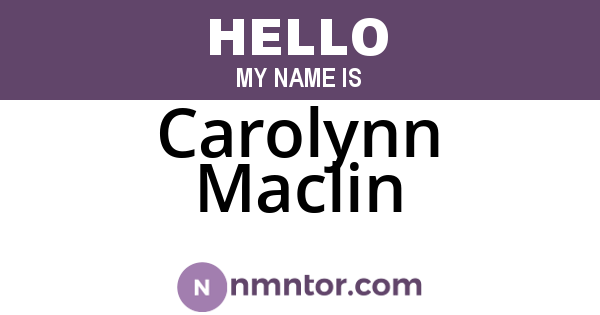 Carolynn Maclin