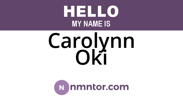 Carolynn Oki