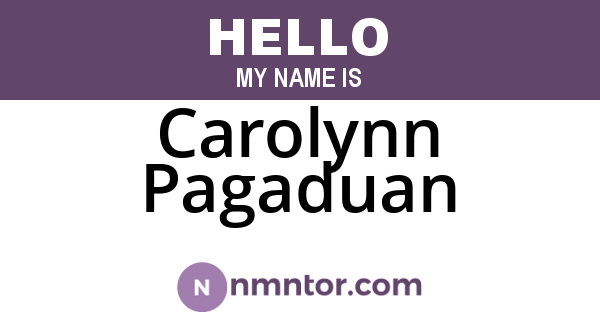 Carolynn Pagaduan
