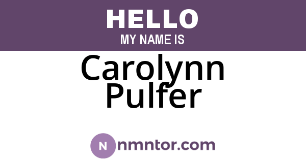 Carolynn Pulfer