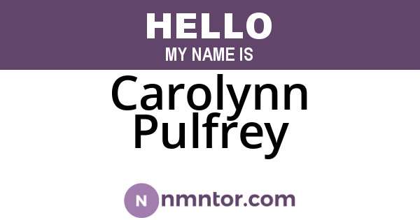 Carolynn Pulfrey