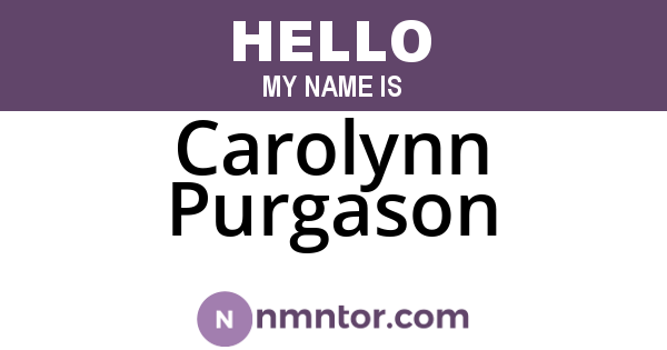 Carolynn Purgason