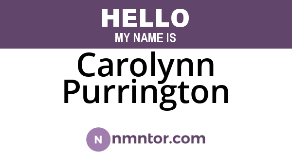 Carolynn Purrington