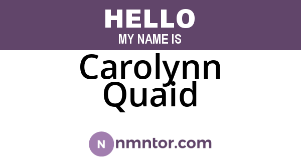 Carolynn Quaid