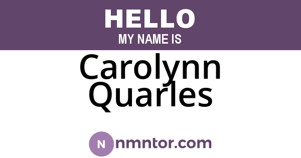 Carolynn Quarles