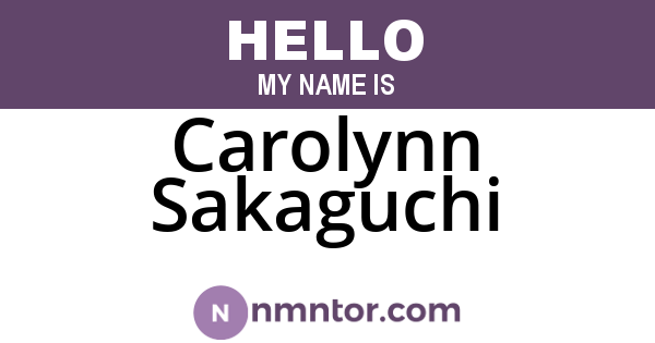 Carolynn Sakaguchi