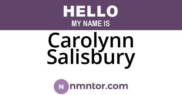 Carolynn Salisbury