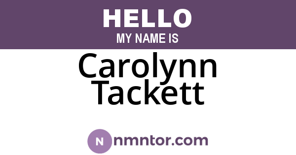 Carolynn Tackett