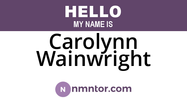 Carolynn Wainwright