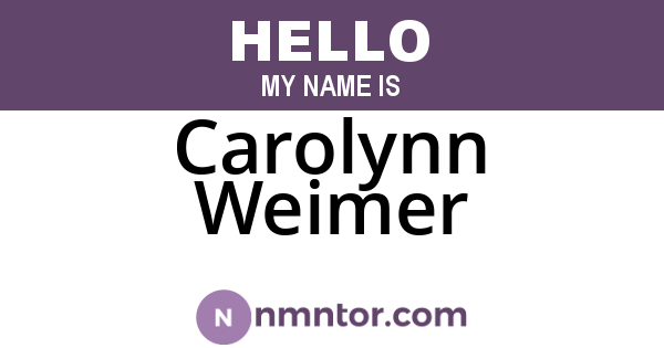 Carolynn Weimer